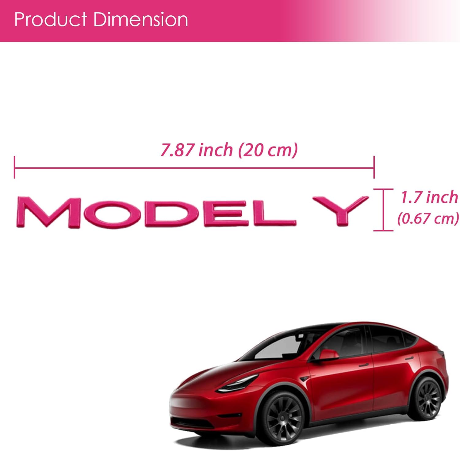 ONKENTET Calcomanía de modelo Y rosa compatible con Tesla Model Y (2020-2023), decoración gráfica de tronco, calcomanías exteriores, calcomanías