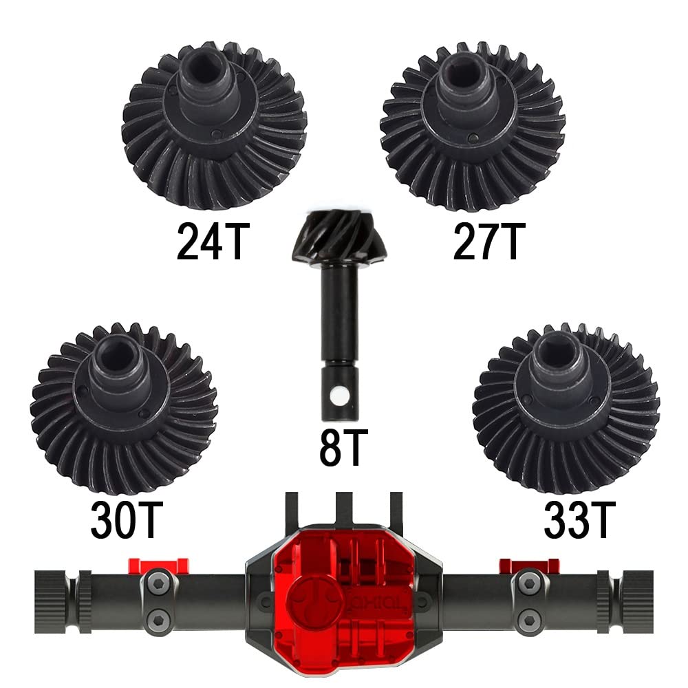 Engranaje cónico RC, 278T Heavy Duty Overdrive Bevel Gear Set para 110 RC Crawler Axial SCX10 II AR4445 Capra Portal Axle Piezas de repuesto