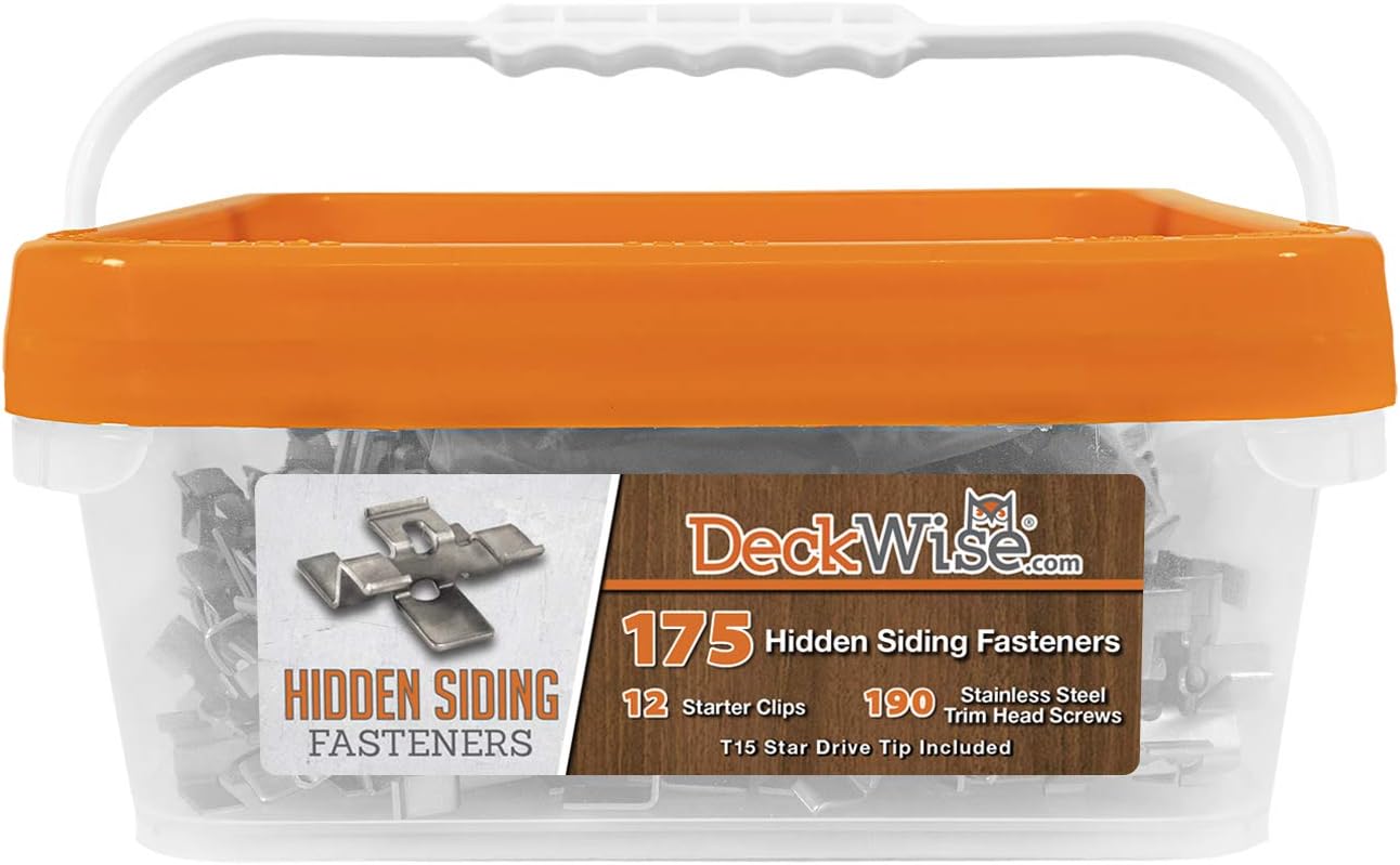 DeckWise Sujetadores laterales ocultos para maderas duras, incluye todo acero inoxidable sujetadores, clips de arranque, tornillos de 8 x 2 y broca