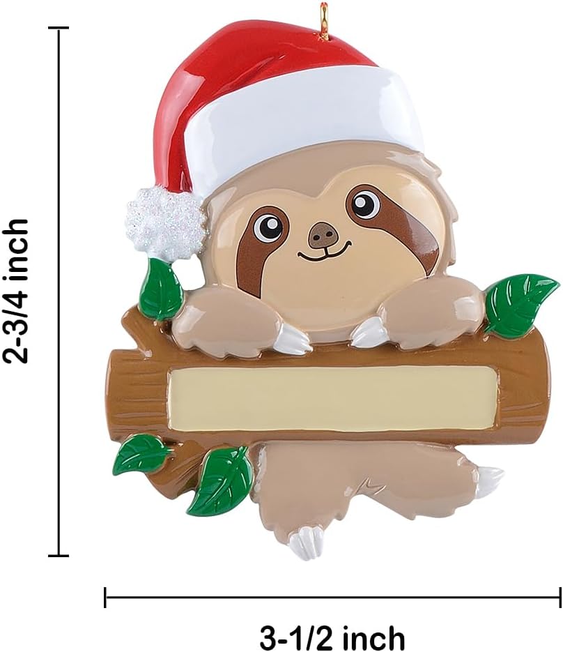 Adorno de perezoso personalizado, adorno de Navidad de perezoso 2023, adorno de árbol de Navidad personalizado de perezoso, decoración de árbol de
