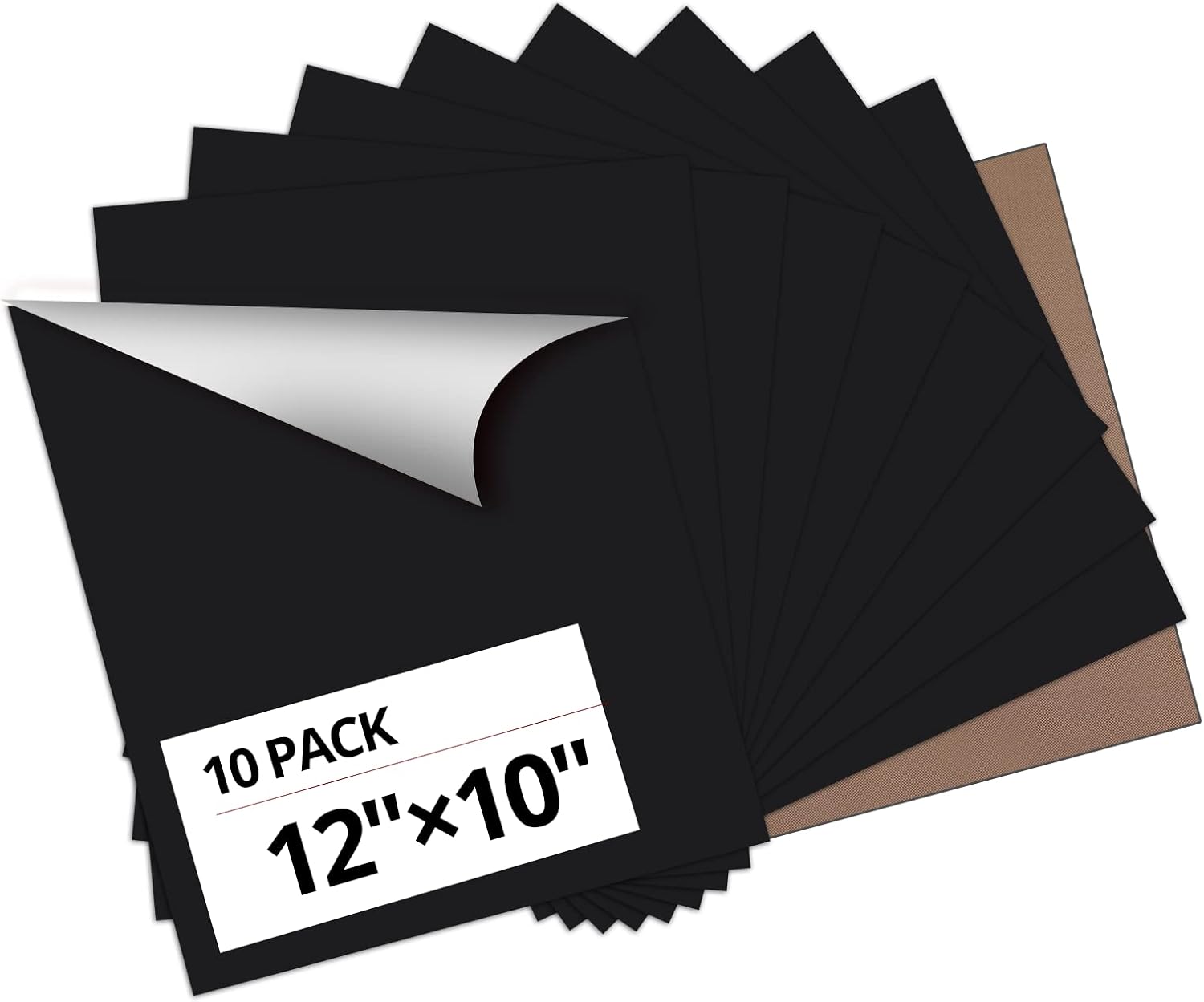 HTVRONT Paquete de 10 vinilos de transferencia de calor negros de 12 x 10 pulgadas para camisetas, vinilo negro para planchar, para Cricut,
