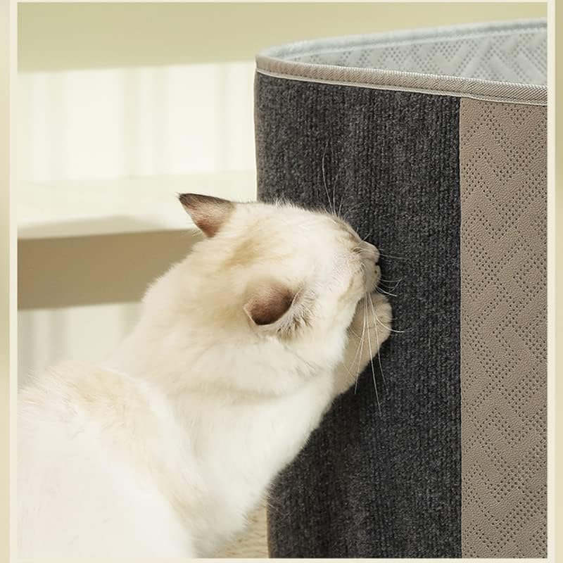 Camas grandes cubiertas para gatos con almohadilla de arañazos para gatos de interior, casa para gatos para mascotas, cueva de gato, doble plegable