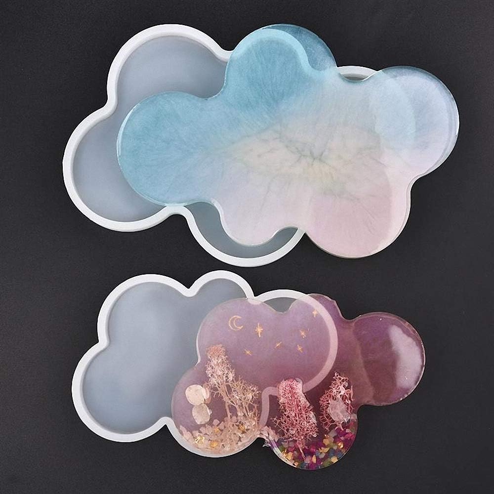 2 moldes grandes y pequeños de resina de nube, molde de silicona de nube, hecho a mano, resina epoxi, decoración de joyas, forma de nube, SL, moldes