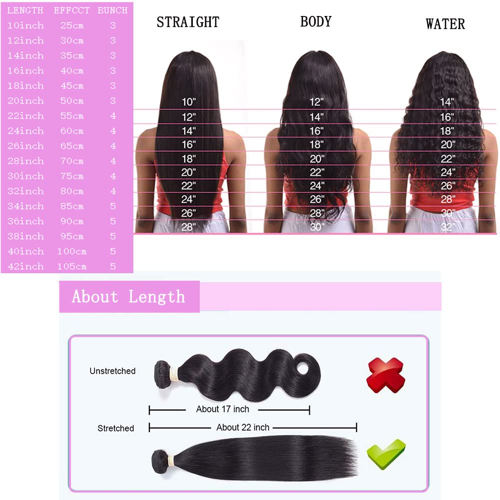 Yahmgc Paquetes individuales de cabello ondulado 12A, 100% mezclado, perfecto de 12 pulgadas, paquetes de cabello humano virgen brasileño, paquetes