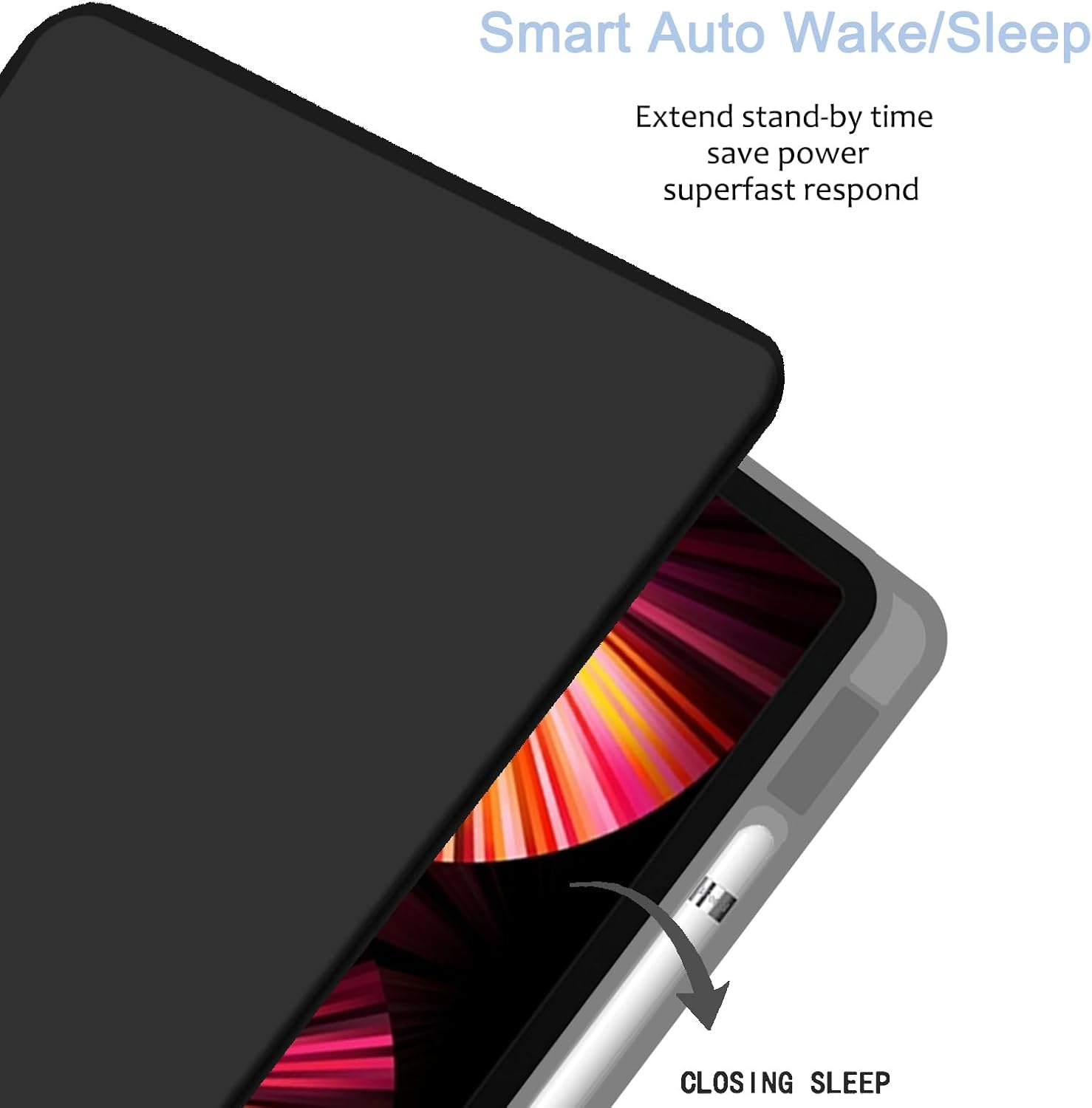 Funda para iPad Pro de 6, 5, 4 y 3 generación, funda de 12.9 pulgadas con portalápices, soporte giratorio de 360 grados, purpurina dorada brillante,