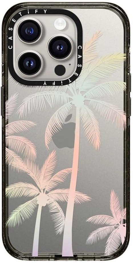 CASETiFY Impact Funda para iPhone 15 Pro 4 veces probada contra caídas de grado militar, protección contra caídas de 8.2 pies  palmera tropical