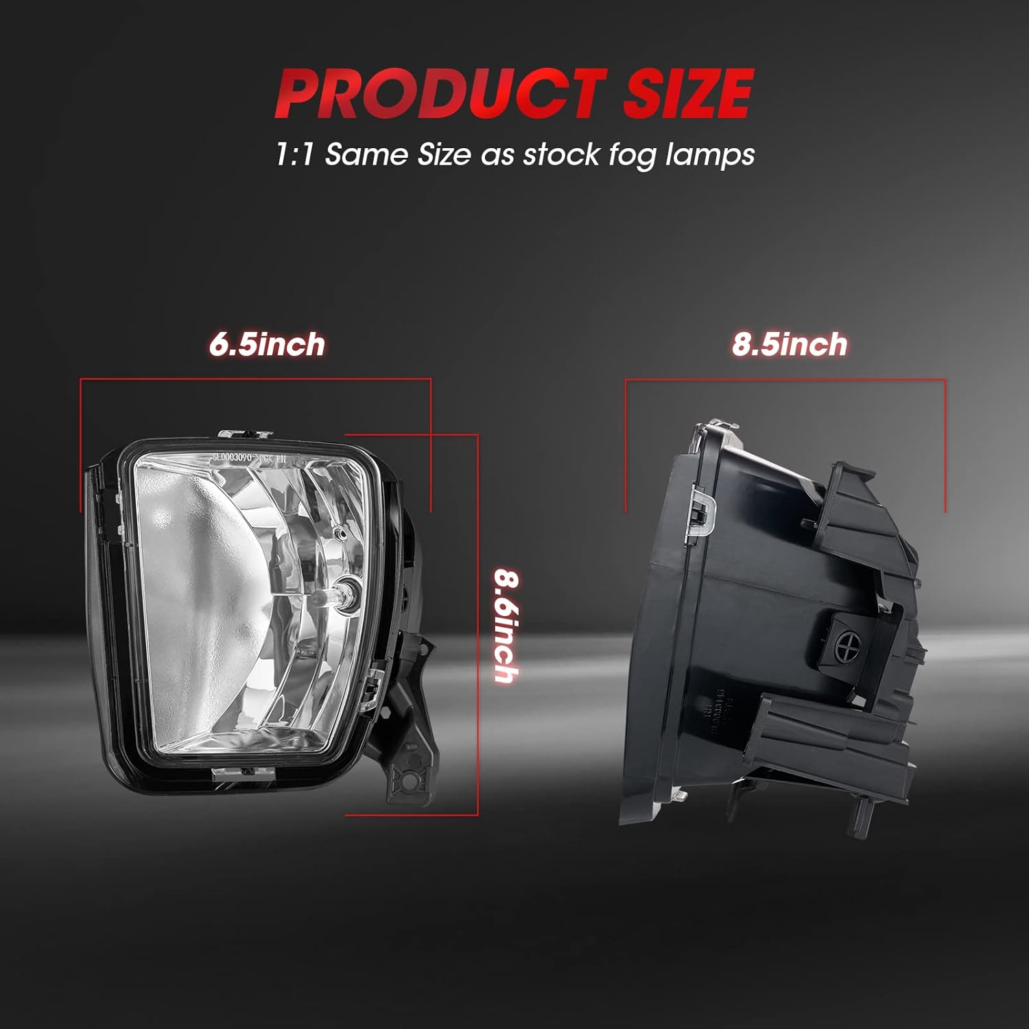 Conjunto de lámpara de luz antiniebla para Dodge Ram 1500 2013 2014 2015 2016 2017 2018 con bombillas halógenas 9006 12V 55W incluidas interruptor y