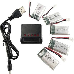 5 unids 3.7 V 400 mAh batería de litio con cargador 5in1 para H99W JJRC H31 H6C H98 Quadcopter piezas de repuesto modelo avión Drone batería AT-96 5 unids 3.7 V 400 mAh batería de litio con cargador 5in1 para H99W JJRC H31 H6C H98 Quadcopter piezas de repuesto modelo avión Drone batería AT-96