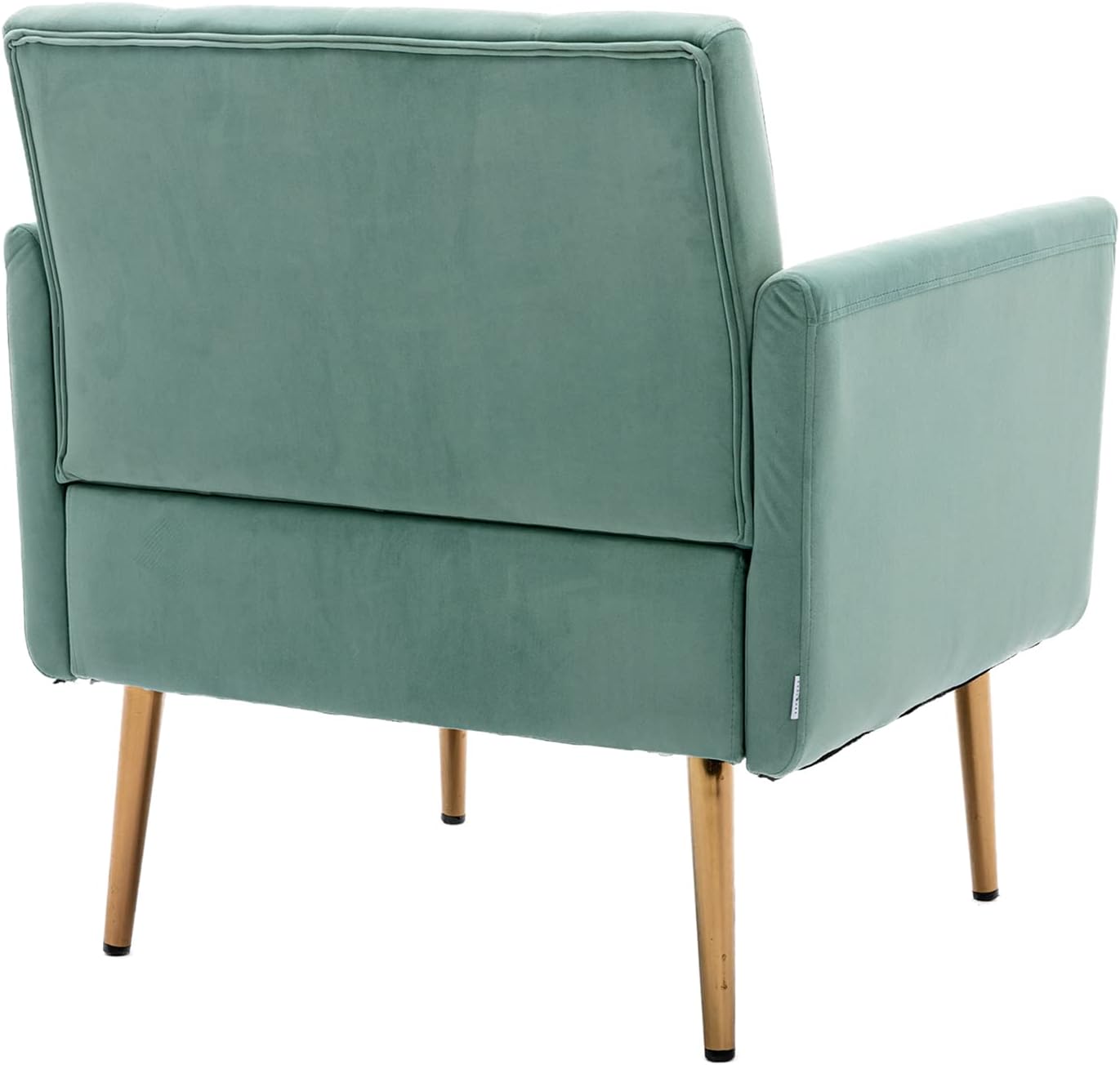 SZLIZCCC Silla decorativa cuadrada de terciopelo, silla de sofá individual con patas de metal dorado, silla de sala de estar, silla de dormitorio,