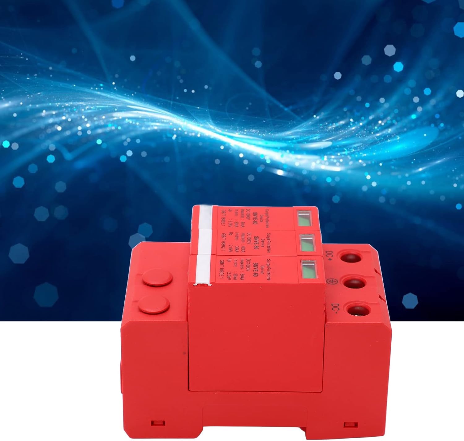 Dispositivo de protección contra sobretensiones DC 1000V 2P3P 3060KA Riel guía Protector de pararrayos de voltaje Módulo de protección electrónica