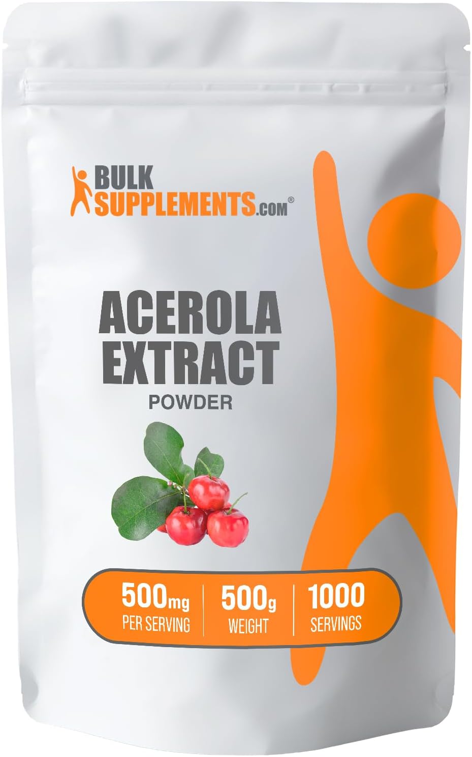 BULKSUPPLEMENTS.COM Acerola – Extracto de cereza en polvo, suplemento natural de vitamina C, polvo de cereza de acerola, vegano y sin gluten, 500 mg