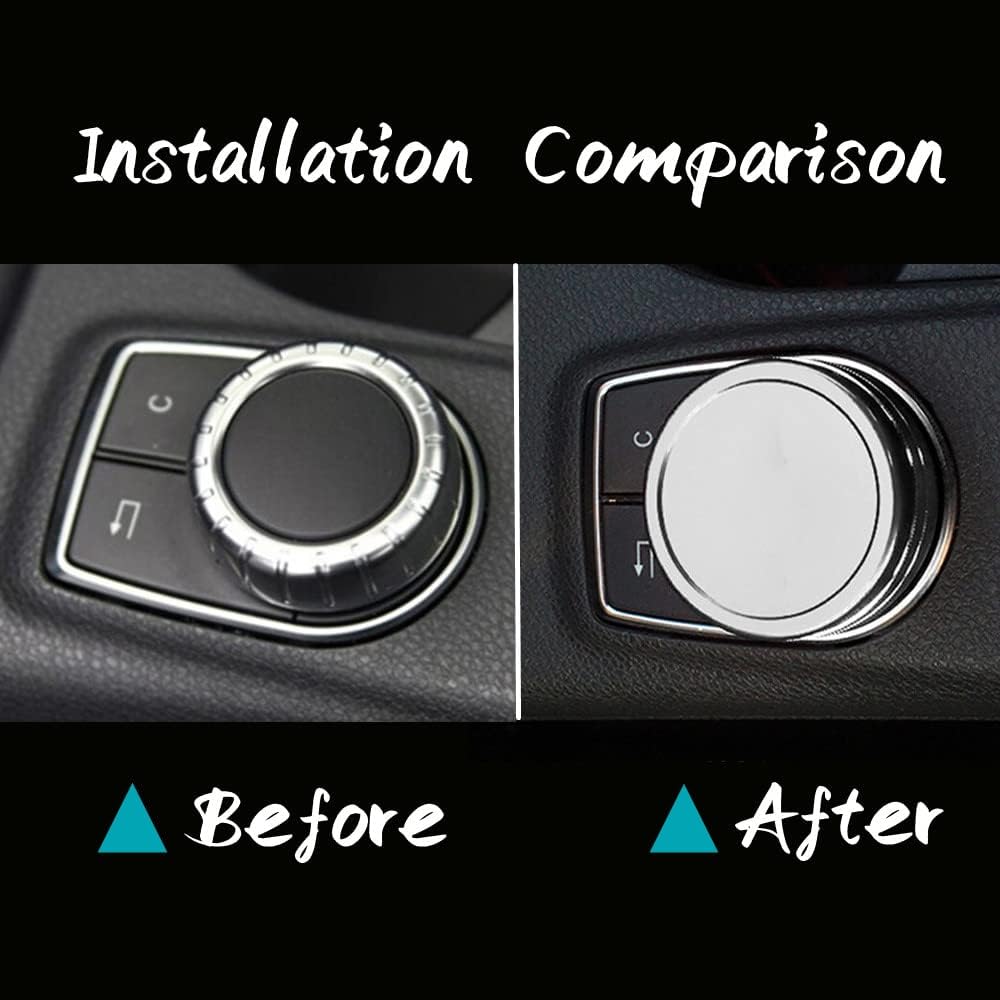 Consola central de control multimedia botón de la cubierta de la cubierta engomada Interor accesorios para Mercedes Benz A B E GLC GLA GLK GLE ML GL