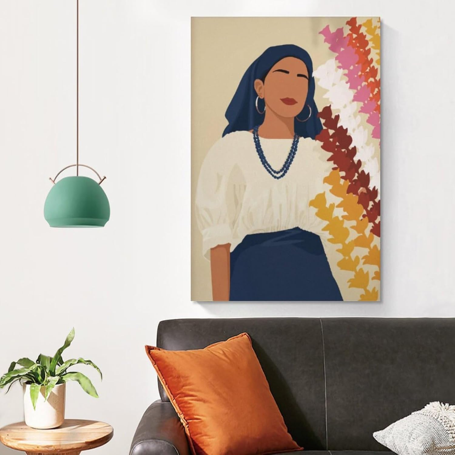 Impresión de El Salvador, póster de mujeres salvadoreñas, vestido tradicional, desfile de palmeras, retrato de El S, lienzo de pintura artística
