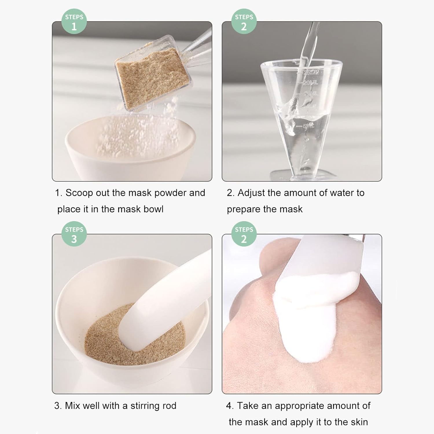 Juego de cuenco y cepillo para mascarilla facial, 5 piezas de herramienta de máscara facial, cepillo de silicona suave cepillo de cerdas