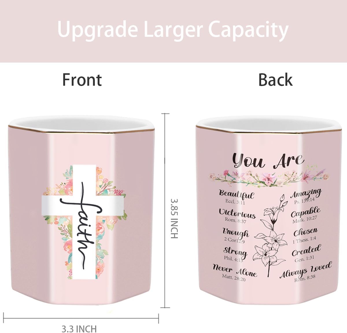 WAVEYU Soporte para bolígrafo para escritorio, bonito soporte de cerámica para lápices, soporte para marcadores de maquillaje, accesorios de
