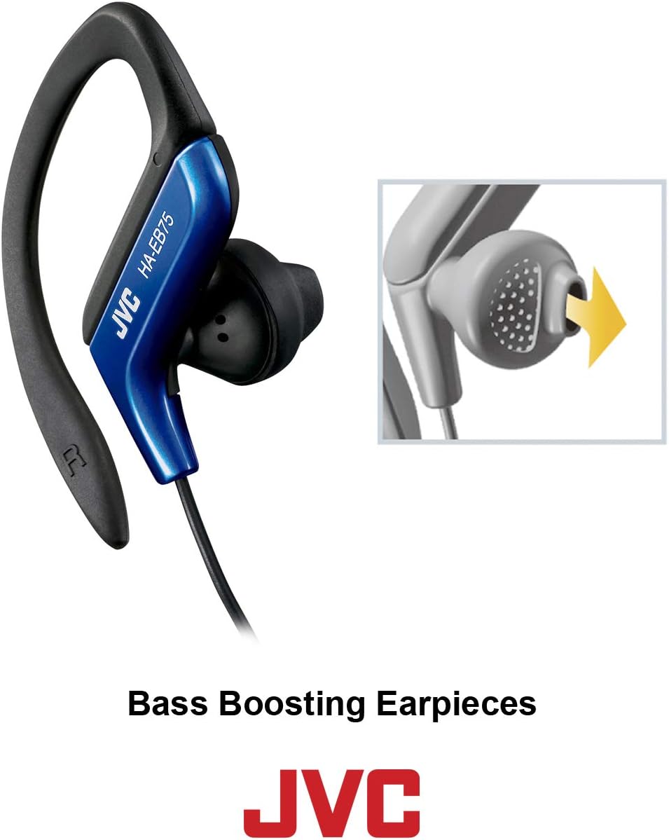 Clip Style – Auriculares color azul, ligero y cómodo, clip para las orejas, a prueba de salpicaduras, resistente al agua, potente sonido con