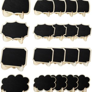 20 Pack Mini Chalkboard Signs Food Labels Small Wooden Blackboard with Easel Stand for Table Numbers Wedding Sign Message Board Place Cards Party 20 Pack Mini Chalkboard Signs Food Labels Small Wooden Blackboard with Easel Stand for Table Numbers Wedding Sign Message Board Place Cards Party