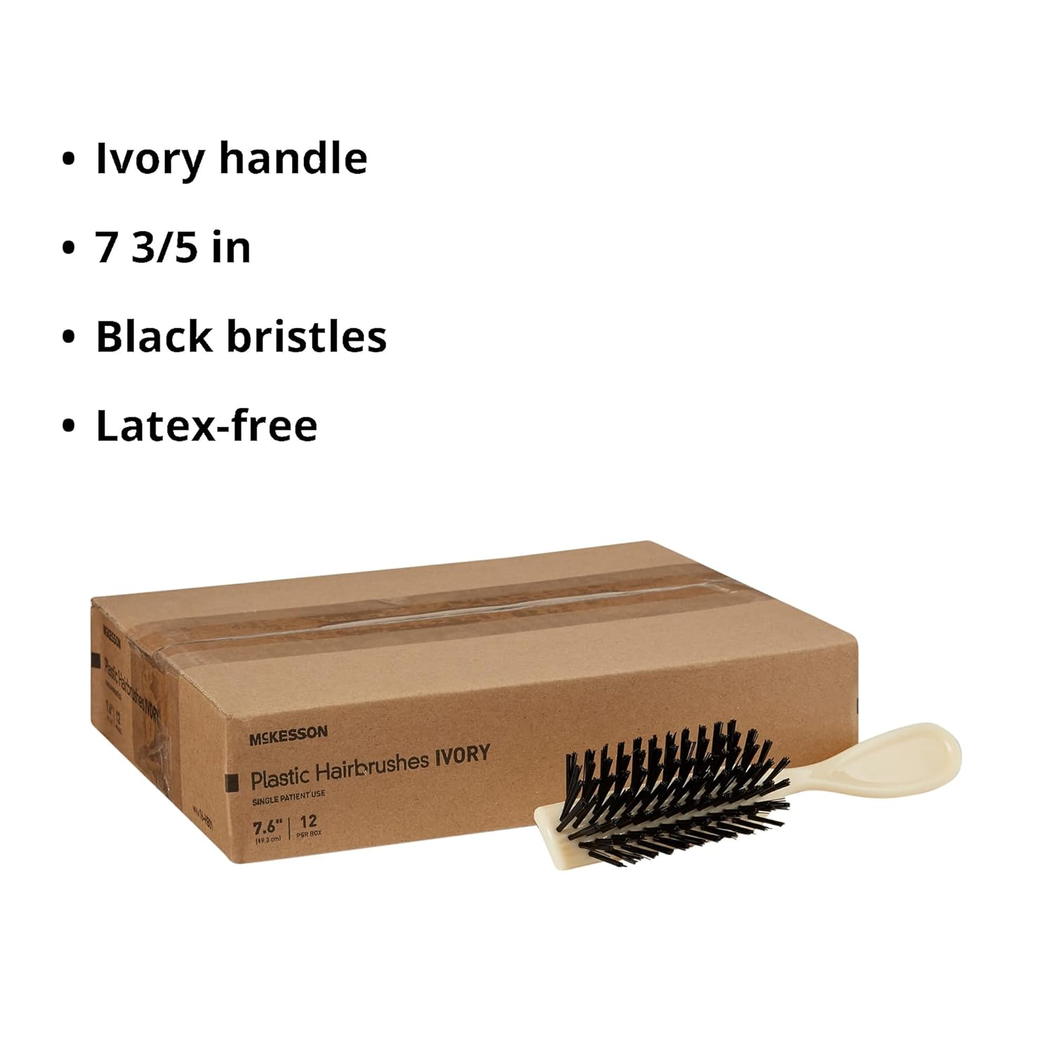McKesson Cepillo de pelo adulto sin látex – Caja de 12 – Modelo 16-hb01