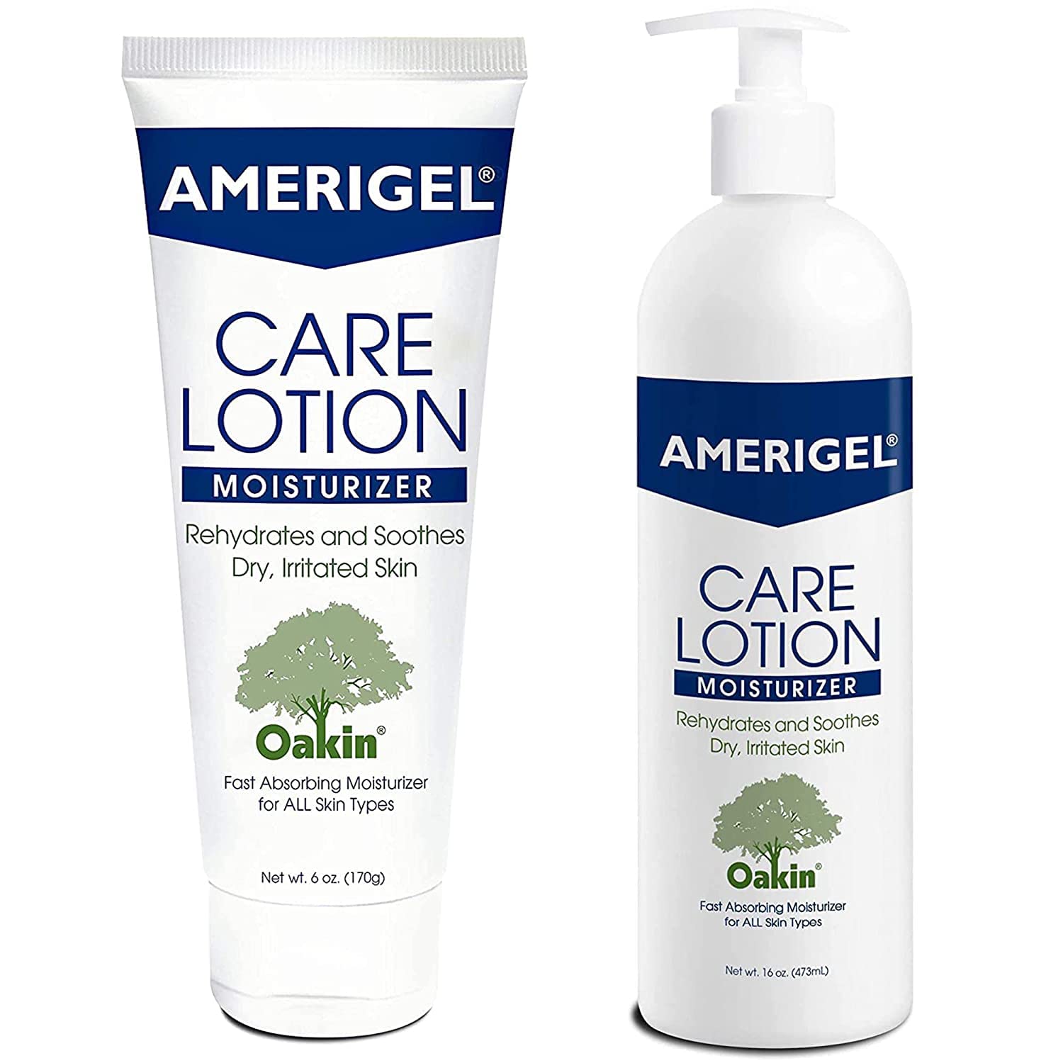AMERIGEL Paquete de loción para el cuidado  Hidratante hipoalergénico (6 onzas) que rehidrata y calma la piel seca  Loción de cuidado para el