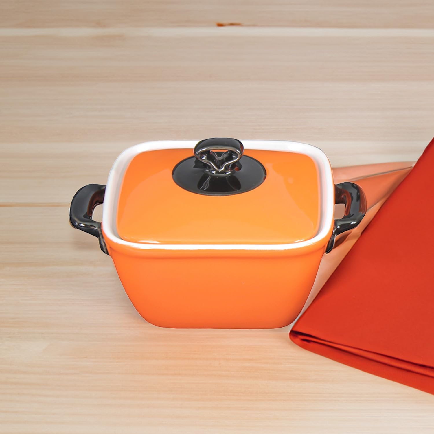 Creme Brulee – Cuencos cuadrados de cerámica  Mini tazas de natillas de 5 onzas, cuencos seguros para horno, platos de soufflé para hornear, cazuela