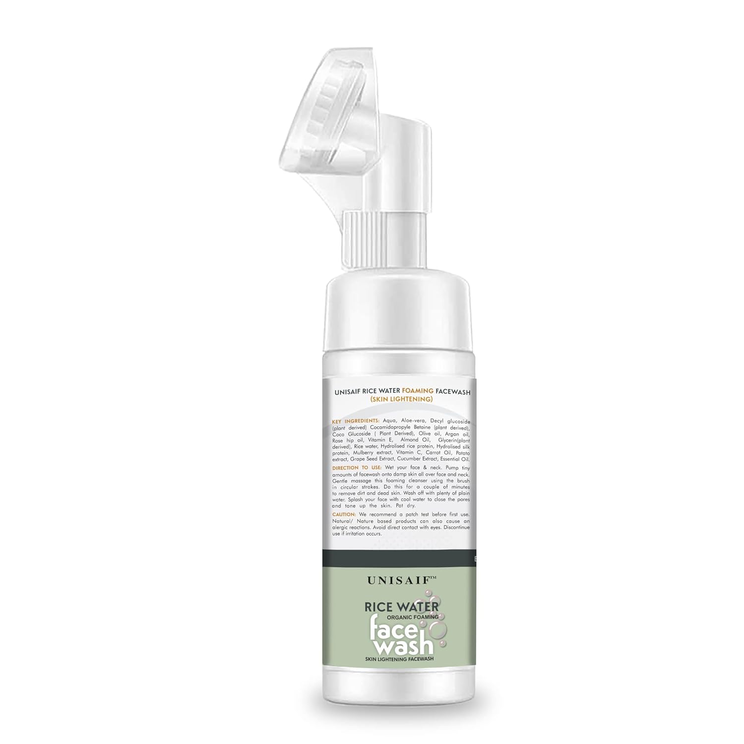 Unisaif Lavado facial de agua de arroz – Limpiador espumoso brillante de agua de arroz para mujeres y hombres  Espuma  Iluminador  Lavado facial