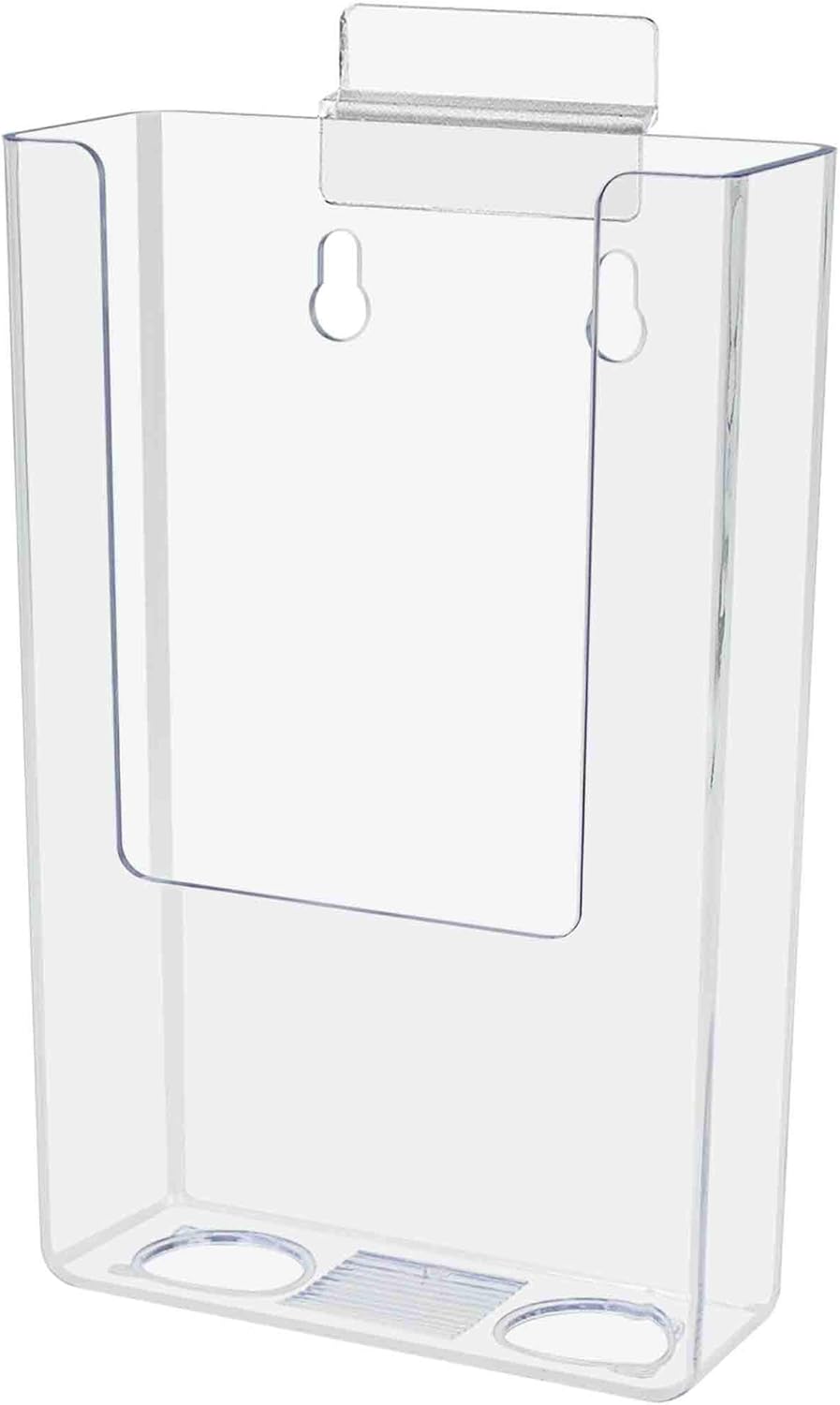 Marketing Holders Paquete de 4 soportes para folletos con accesorios para colgar, estante transparente para trípticos y folletos de 4 pulgadas de