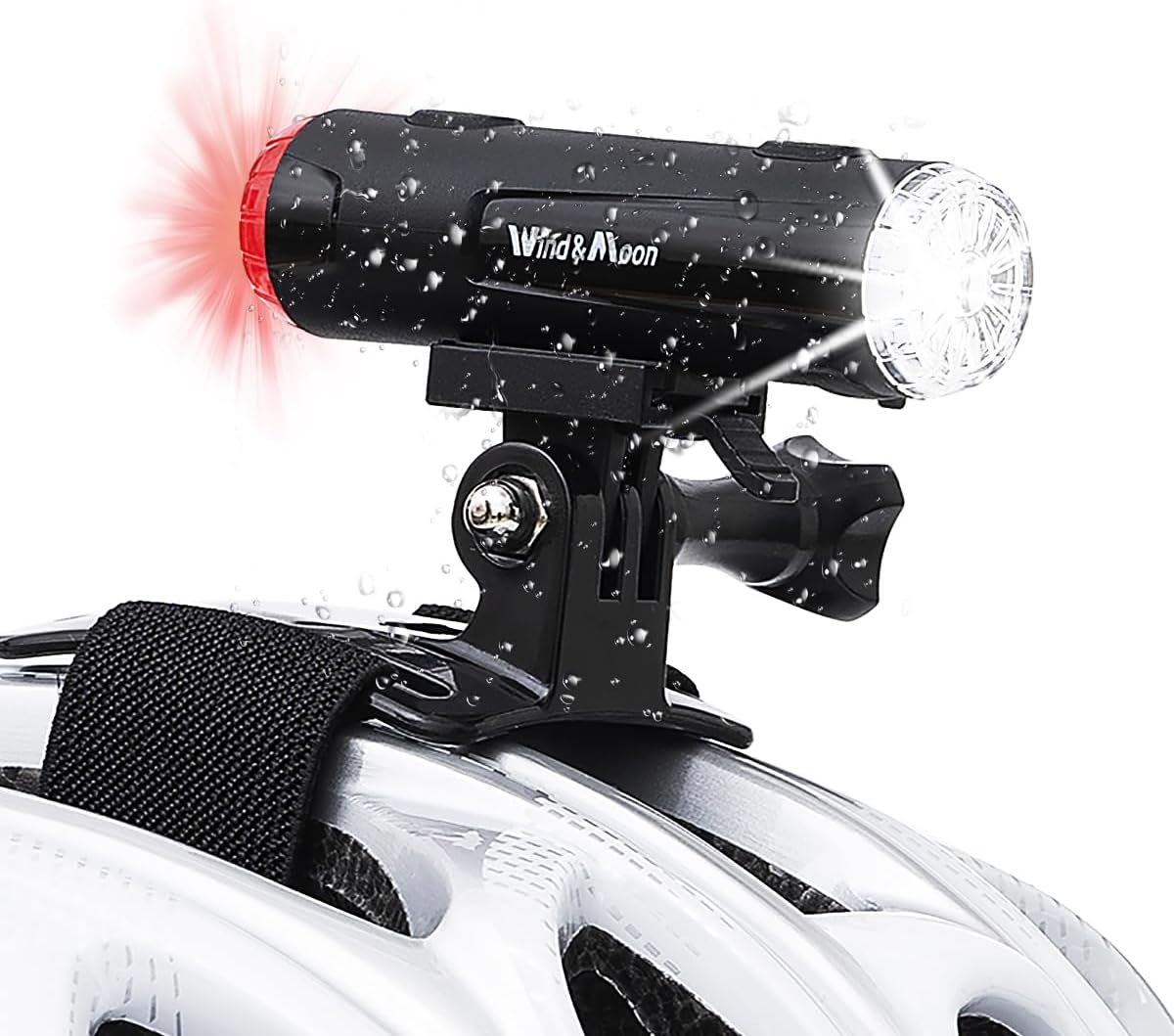 Bike Helmet Light 2 in 1,Cycling Helmet Headlight Taillight Front and Rear Bike Lighting Rechargeable 360 Warning Lights with IP66 Waterproof USB