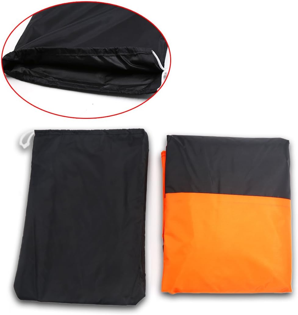 uxcell XL 190T – Protector contra el polvo y la lluvia, color negro y naranja, cubierta de motocicleta de 96 pulgadas