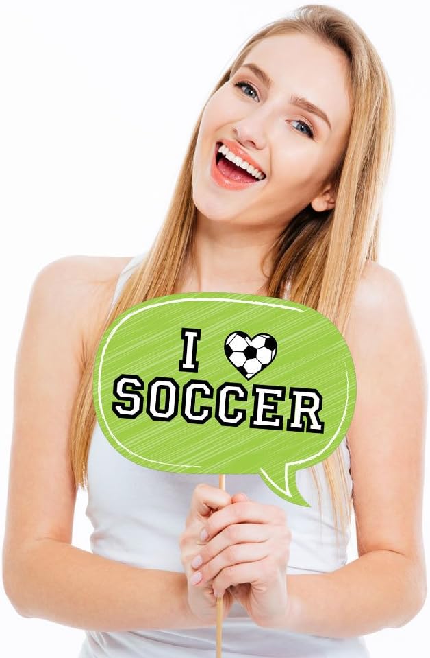 Big Dot of Happiness Goaaal – Kit de accesorios para cabina de fotos de fútbol, 20 unidades