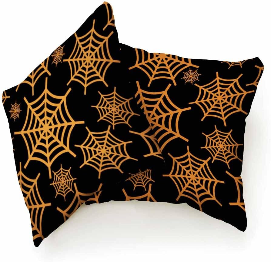 Beabes Fundas de almohada cuadradas de 18 x 18 pulgadas para decoración de telaraña de Halloween, para hombres y mujeres, para sofá, dormitorio,