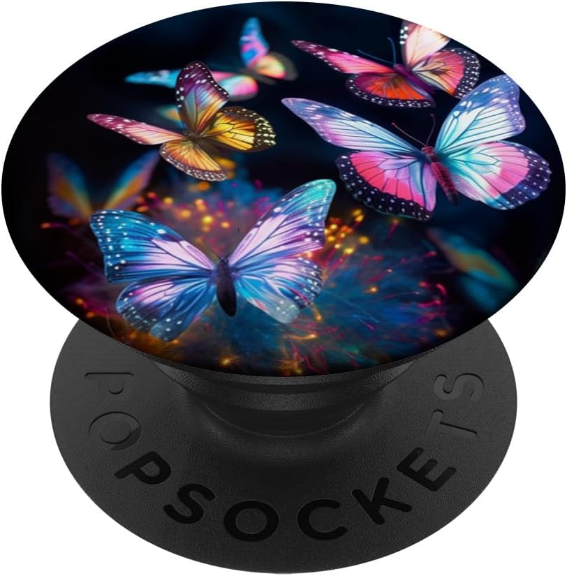 PopSockets PopGrip intercambiables de mariposas azules de colores brillantes