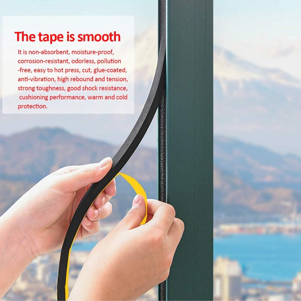 Tira de sellado de puerta, cinta aislante de espuma para puertas correderas y ventanas, sello de junta, antivibración, a prueba de golpes (12