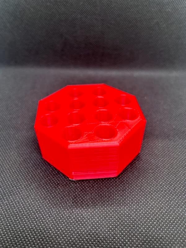 Organizador de escritorio para 510 cartuchos, bolígrafos y lápices – 12 espacios (rojo)