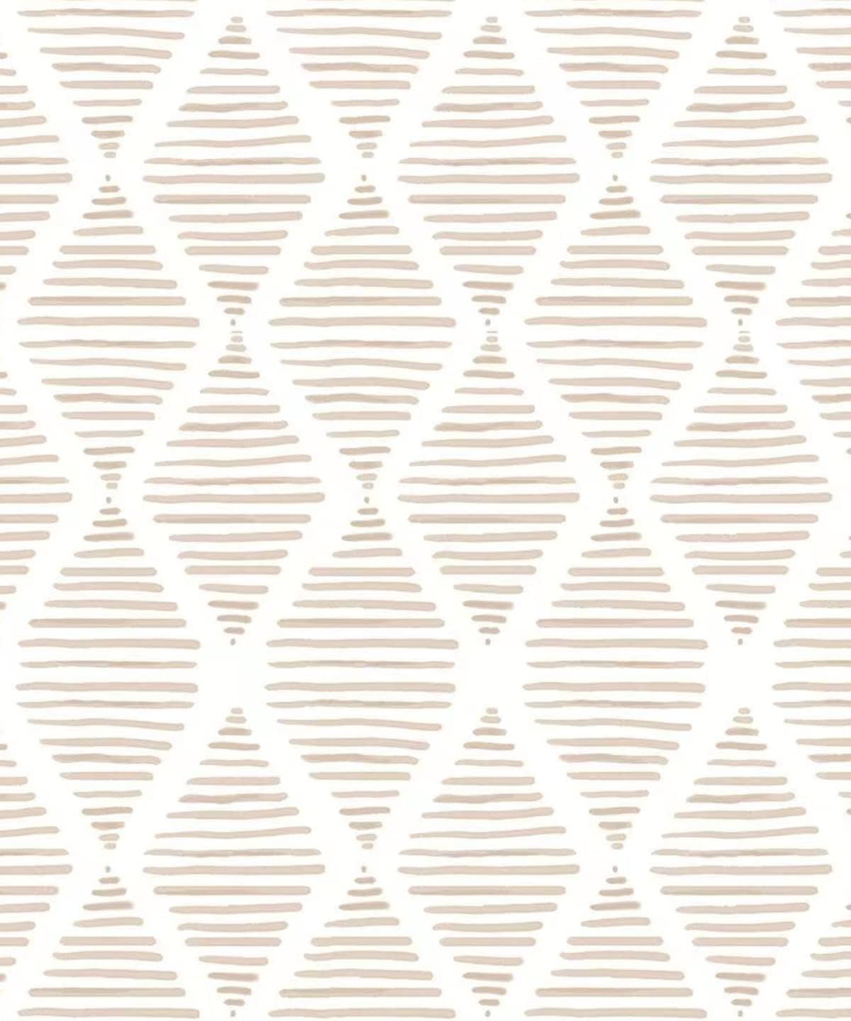 Yun-aeon Papel tapiz de rayas blancas y beige, 17.7 x 240 pulgadas, moderno papel de contacto de diamante geométrico extraíble, papel tapiz
