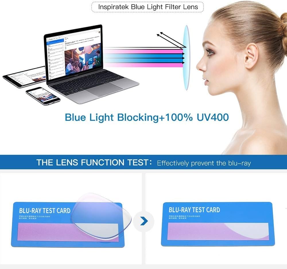 Gafas de lectura progresivas multienfoque para hombres y mujeres, sin línea, multifocales, lentes de lectura con bloqueo de luz azul, 100%