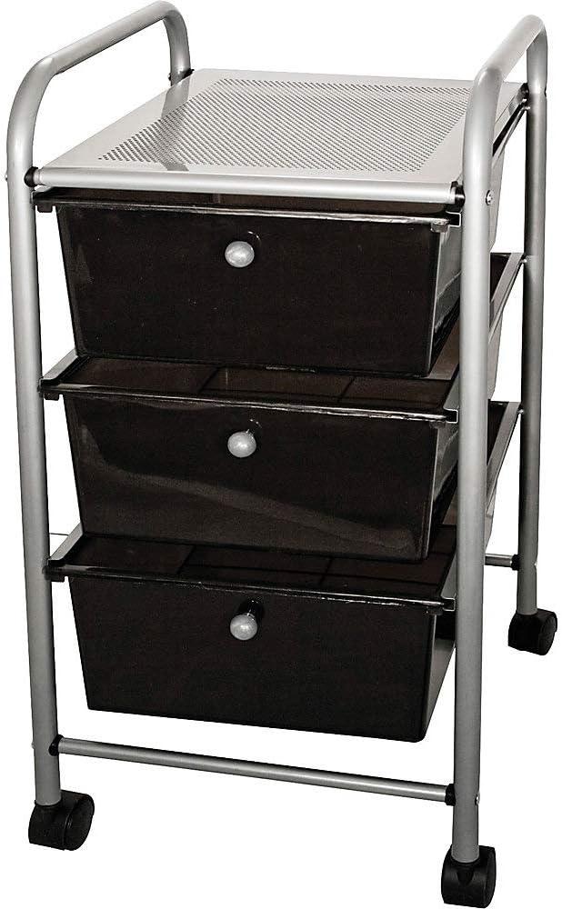 ADVANTUS Carrito organizador de archivos con ruedas de 3 cajones, 27 x 15.5 x 13 pulgadas, negro (34006)