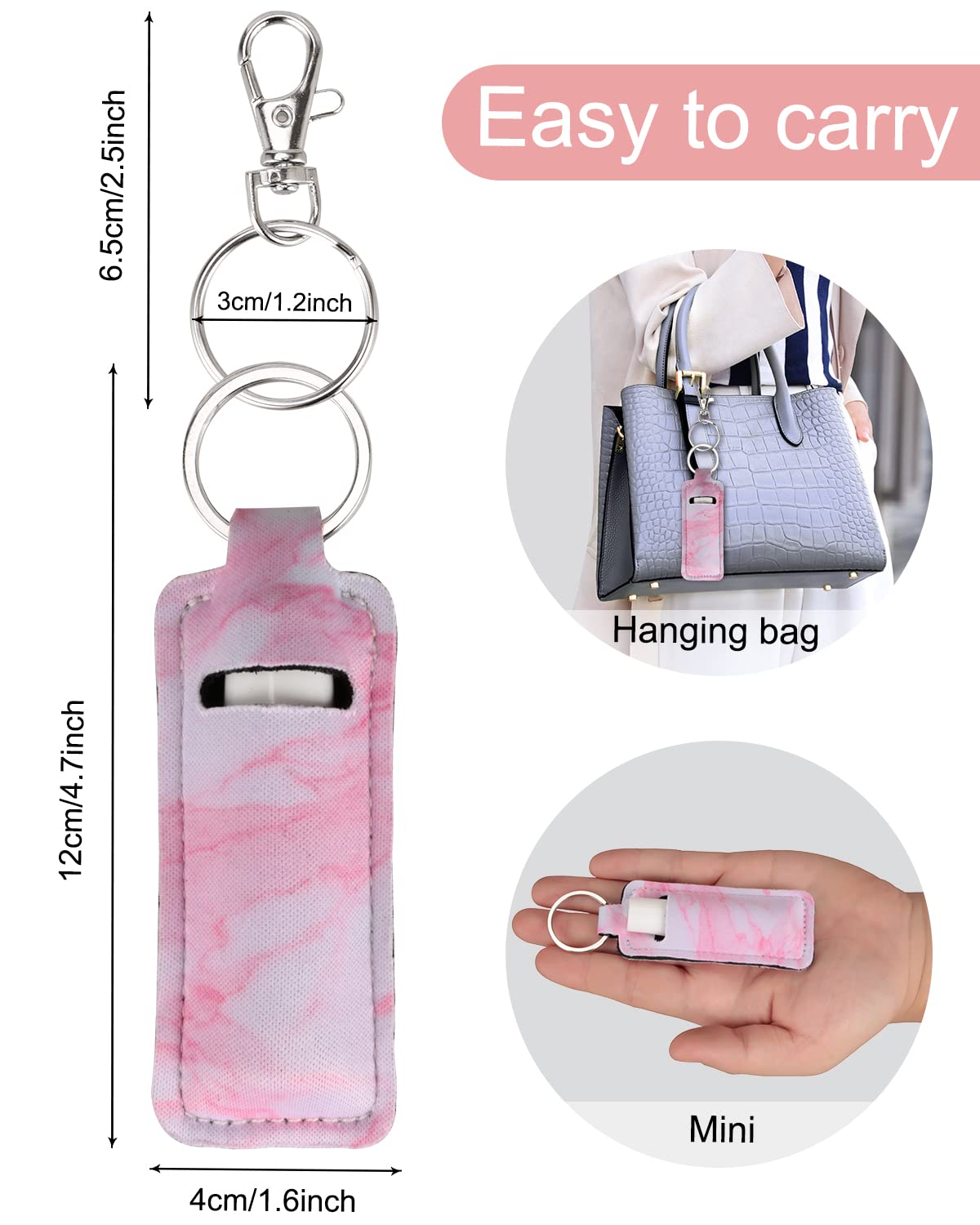 Chapstick Soporte para bálsamo labial, funda para lápiz labial, soporte para brillo de labios con gancho, 3 piezas de relleno de calcetines de
