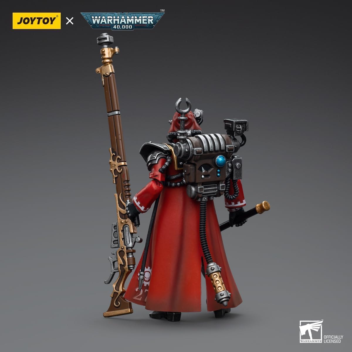 JOYTOY Warhammer 40k Adeptus Mechanicus Skitarii Ranger con Arquebus transuránico a escala 118 Figura de acción Joy Toy Modelos