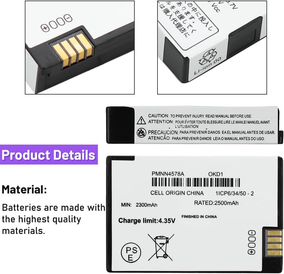 2 baterías recargables de iones de litio de 3.7 V 2500 mAh PMNN4578A BT110 para radios DTR600 DTR700 DTR720 compatible con parte no PMNN4578
