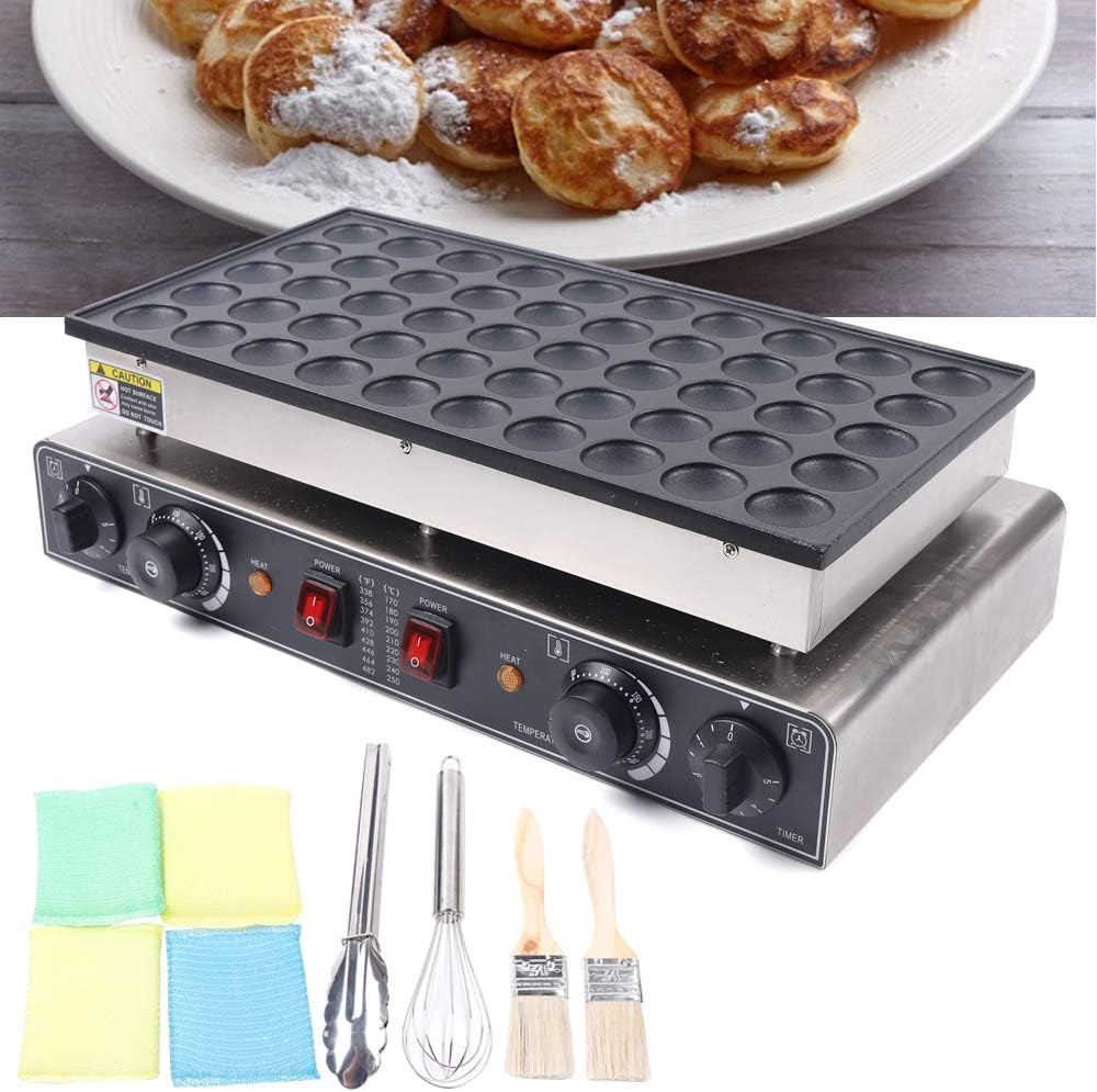 1.7KW 110V Máquina comercial para hacer panqueques 50 agujeros eléctrico mini holandés panadero antiadherente waffles panadero para el hogar cocina
