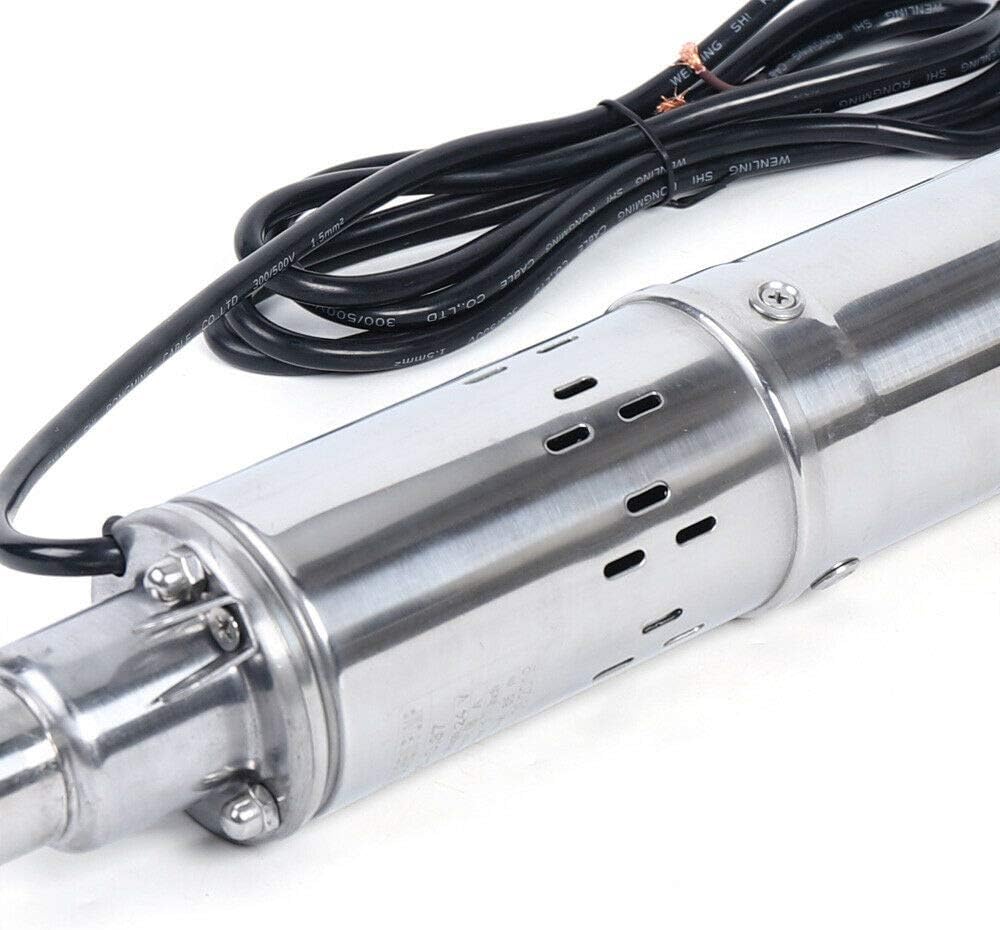 Bomba de agua solar sumergible de 370 W 24 V CC Bomba de pozo profundo de acero inoxidable portátil Flujo máximo silencioso 2 mh Bomba de agua de