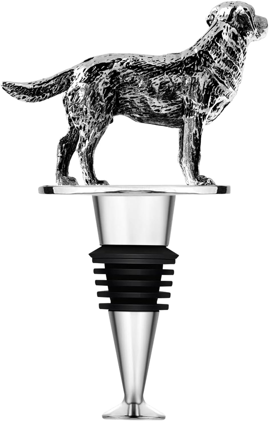Labrador Retriever – Tapón para botella de vino con forma de perro, champán, bebida, cava y prosecco, regalos divertidos y espumosos (perro labrador)
