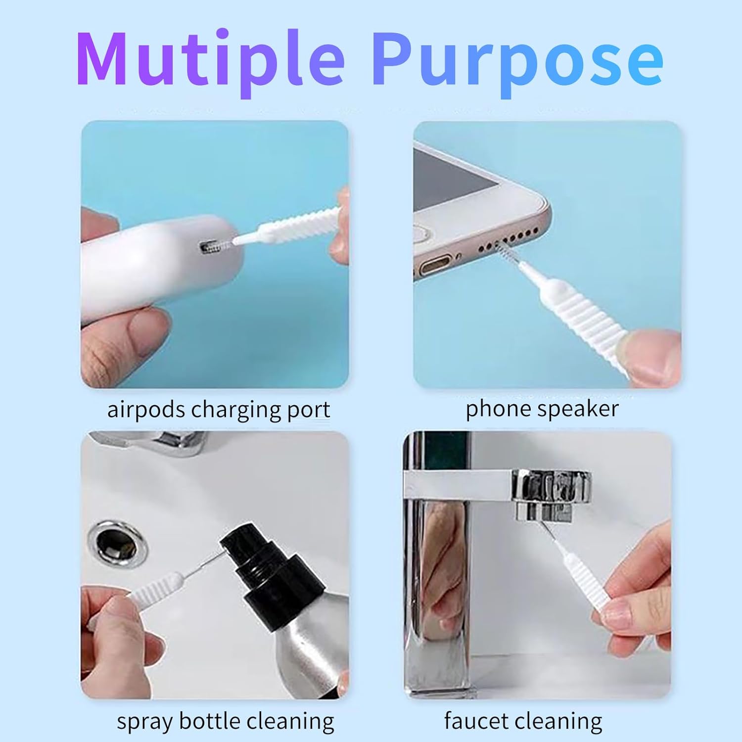 Phone Mini Kit de cepillo de limpieza para teléfono, limpiador de nailon antiobstrucción para altavoz y receptor de teléfono, herramienta de
