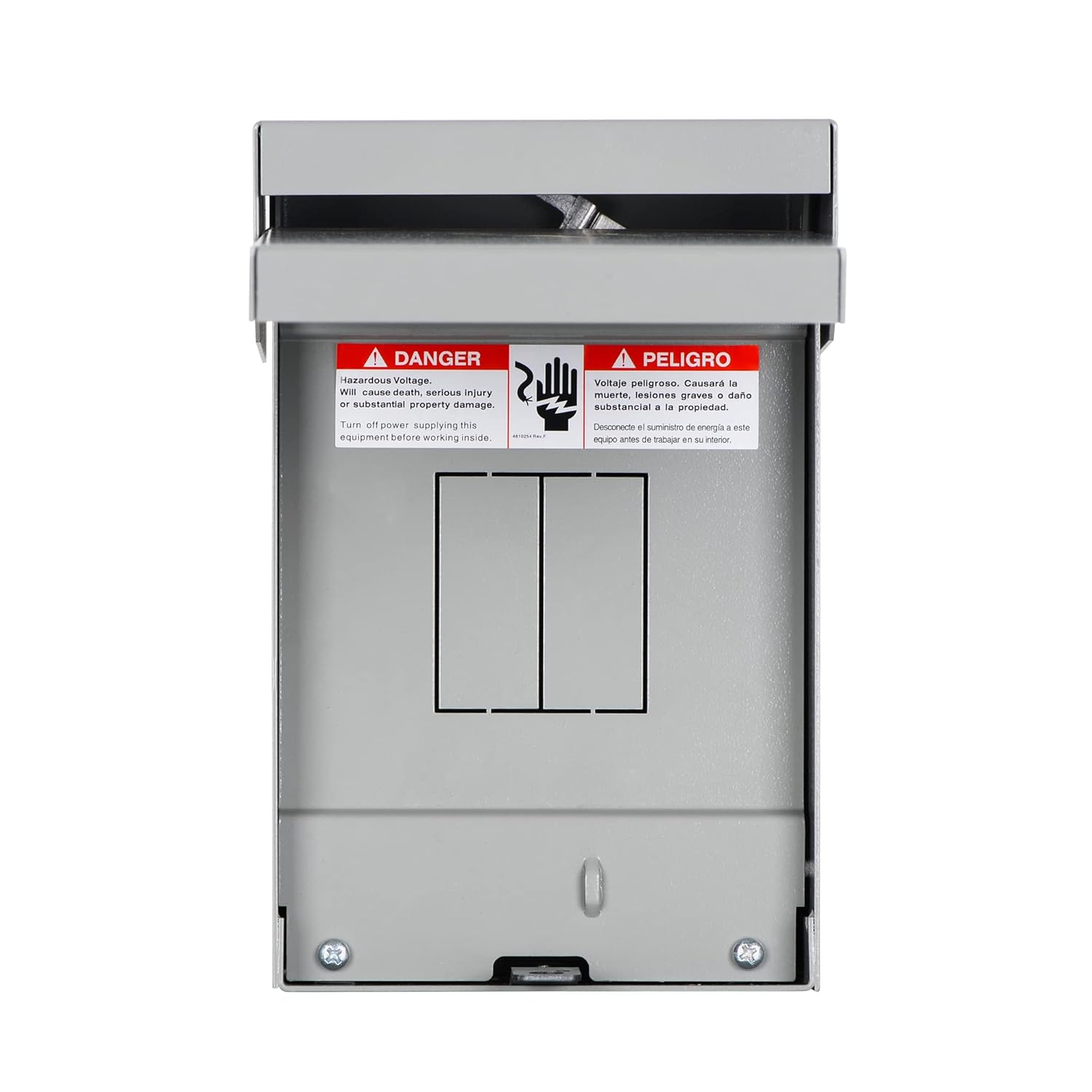 Caja de disyuntor monofásico de 60 amperios, 3 cables, neutro sólido, 2 espacios y 4 circuitos para exteriores (9.5 x 6 x 5 pulgadas)