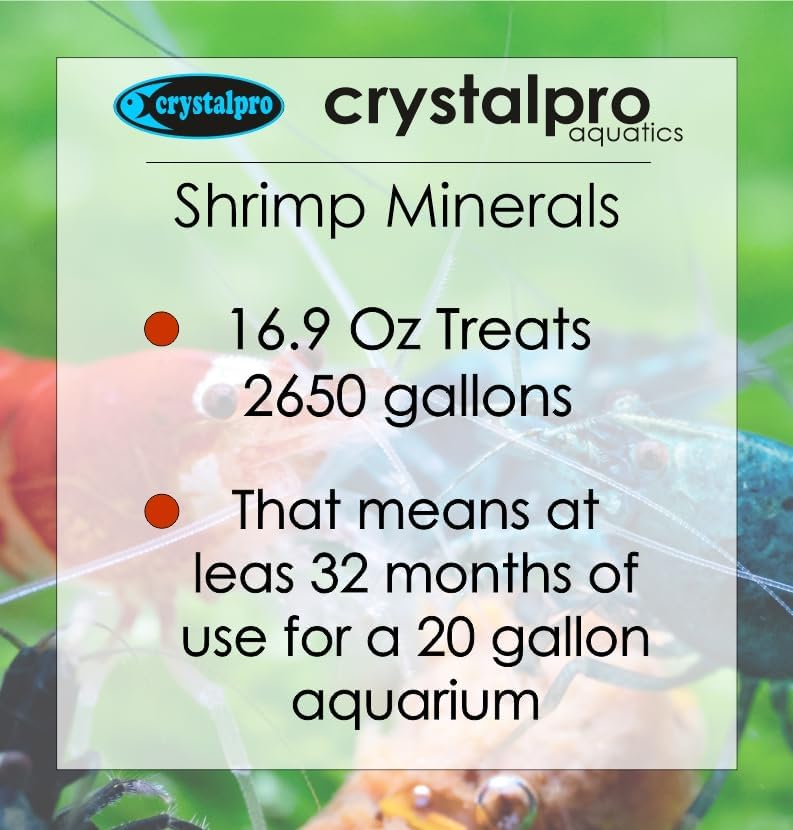 Minerales de camarón 16.9 onzas – Minerales esenciales para tanques de camarones e invertebrados Sal de acuario para tanque de agua dulce (16.9 fl
