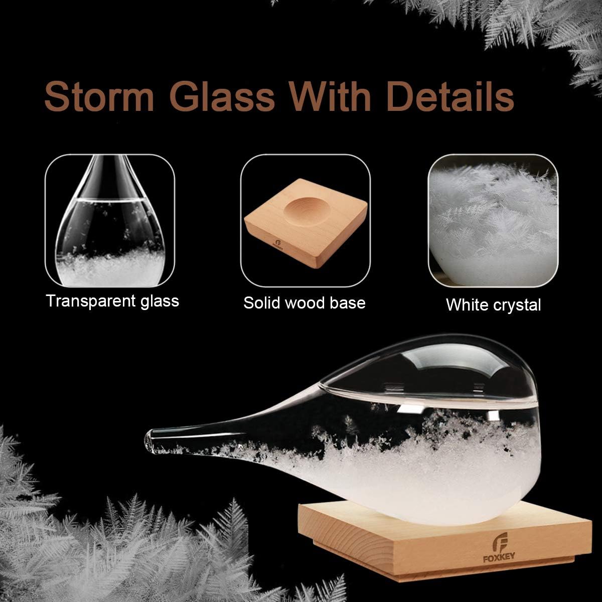 Cristal de tormenta predictor meteorológico, barómetro de globo de nieve, decoración única de Navidad, regalos de tormenta, nube meteorológica,