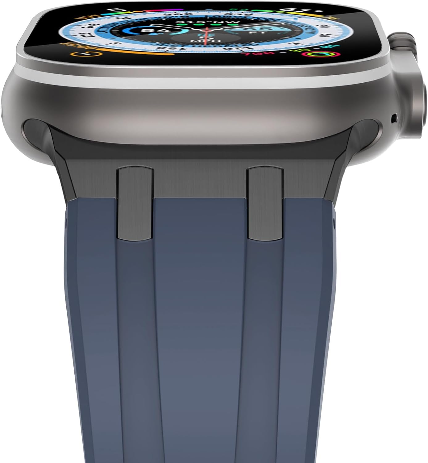 NewWays Correa para Apple Watch de 1.61 pulgadas, 1.57 pulgadas, 1.57 pulgadas, 1.49 pulgadas, banda ancha de goma de silicona líquida deportiva AP