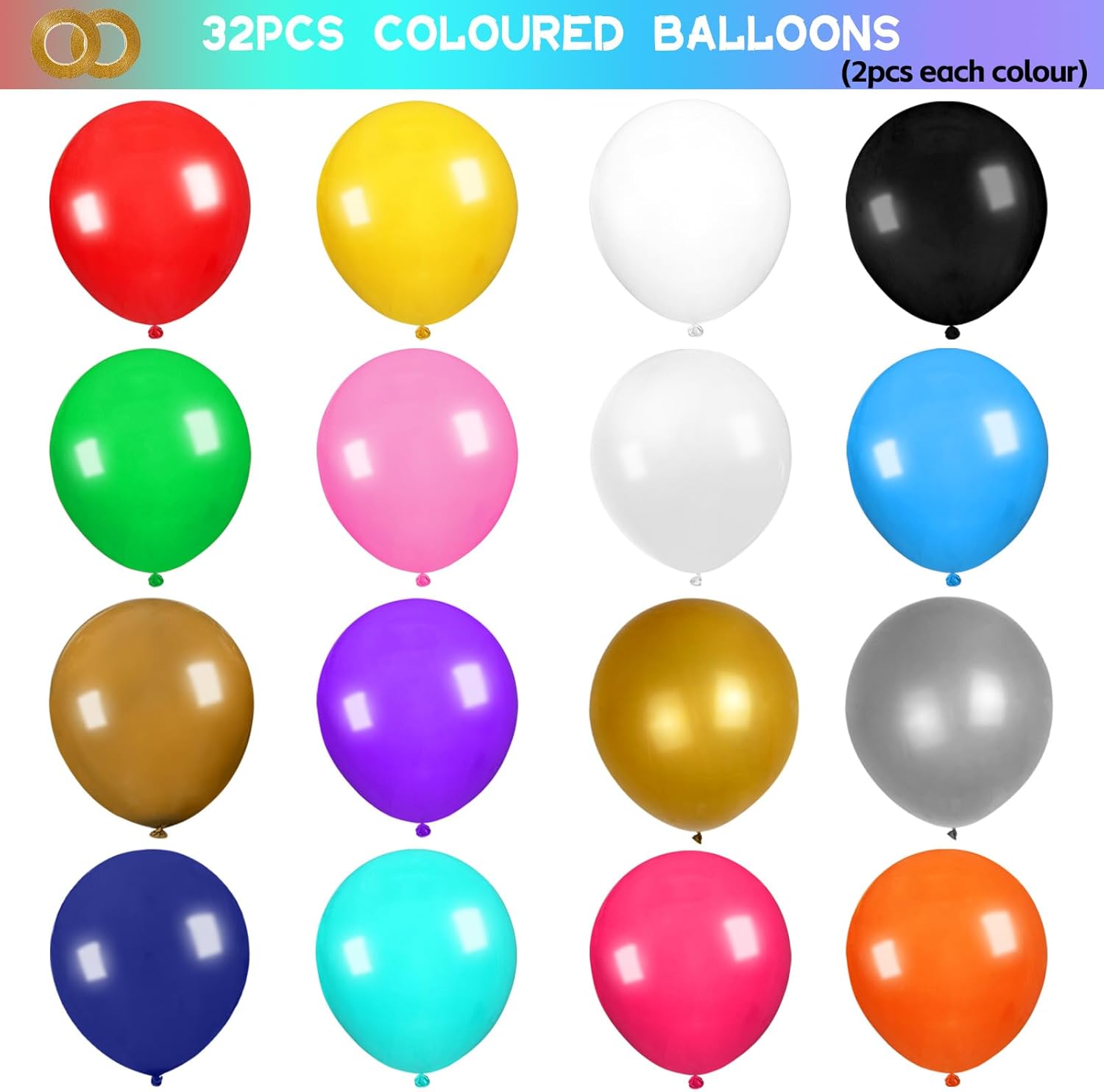 KAWKALSH 32 globos grandes surtidos, globos de látex grandes de 18 pulgadas, globos gigantes resistentes para decoraciones de cumpleaños, bodas,