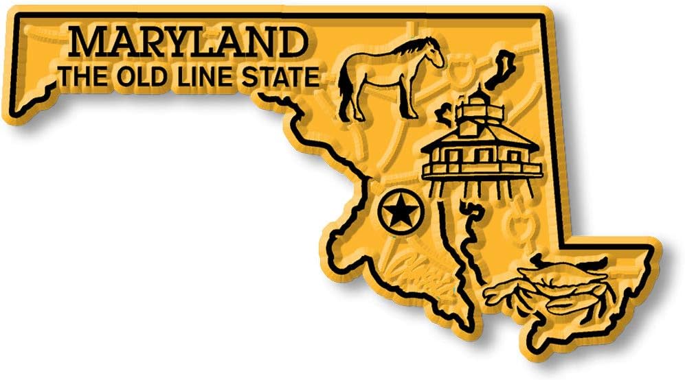 Imán con diseño de mapa de estado, Maryland
