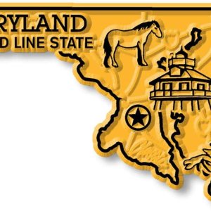 Imán con diseño de mapa de estado, Maryland Imán con diseño de mapa de estado, Maryland